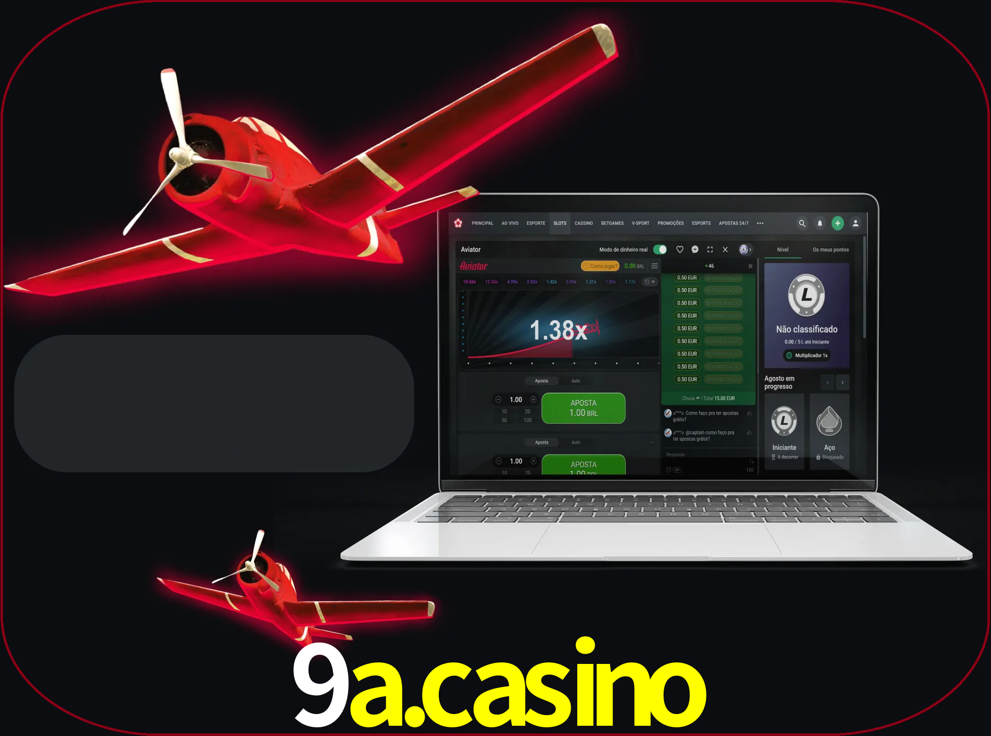 Vá para a seção de caça-níqueis e inicie o jogo Aviator.