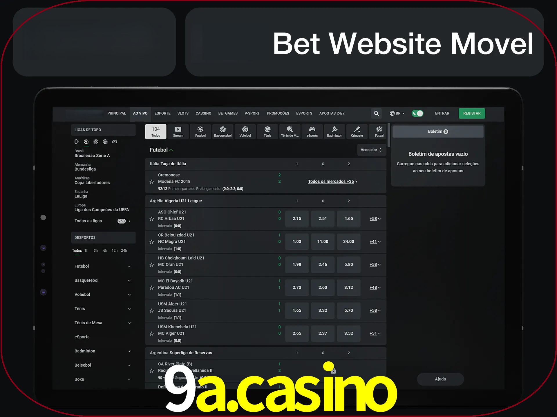 Use nosso website em qualquer dispositivo.